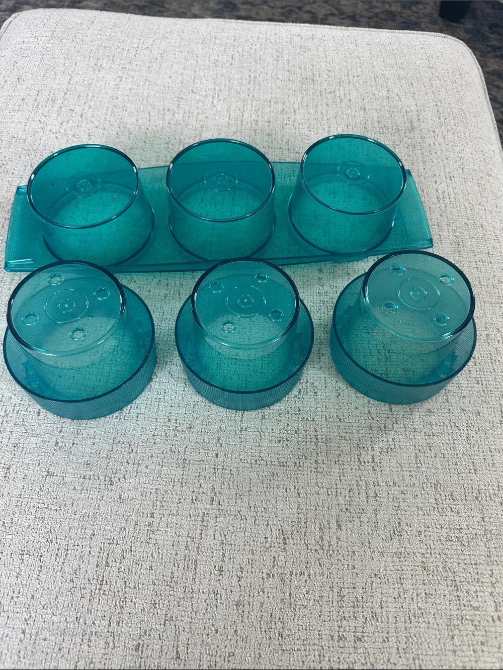 Vintage Tupperware Tuppercraft Trio Sprout Planter Set - 1970s Turquoise